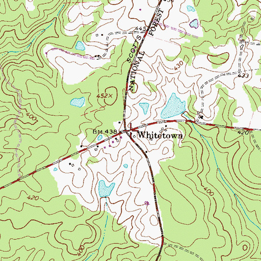 Topographic Map of Whitetown, SC