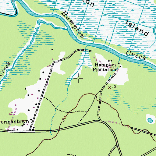 Topographic Map of Hampton Plantation State Park, SC