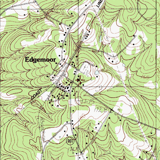 Topographic Map of Edgemoor Associate Reformed Presbyterian Church, SC