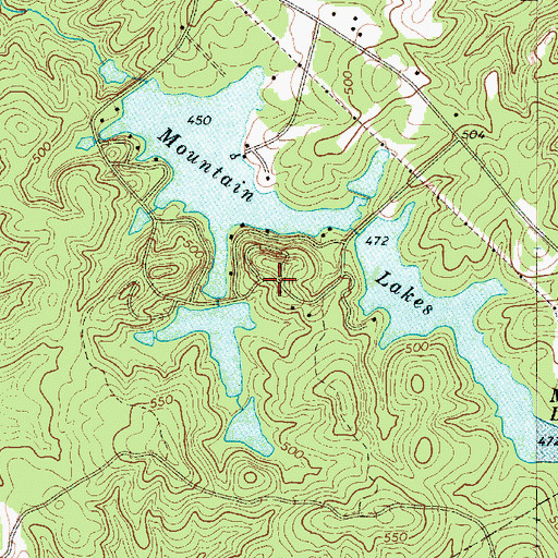Topographic Map of Mountain Lakes, SC