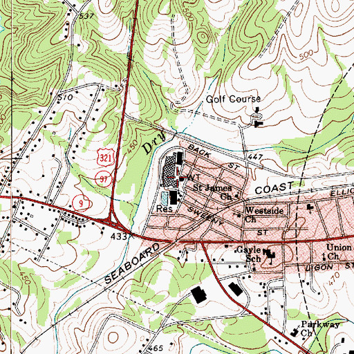 Topographic Map of Wylie Mills, SC