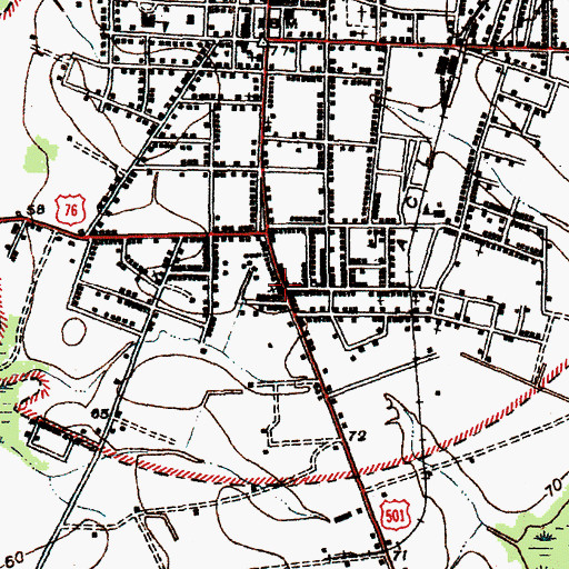 Topographic Map of Bethel United Methodist Church, SC