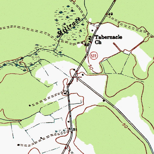 Topographic Map of Tabernacle, SC