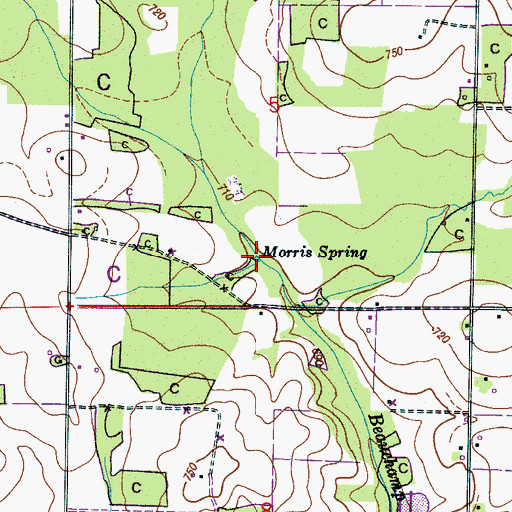 Topographic Map of Morris Spring, AL