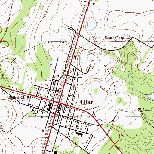 Topographic Map of Holiness Church, SC