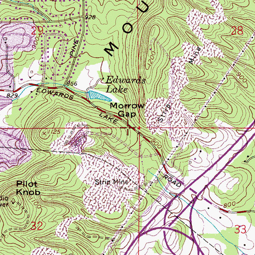 Topographic Map of Morrow Gap, AL