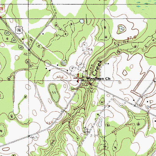 Topographic Map of Woodlawn School (historical), SC