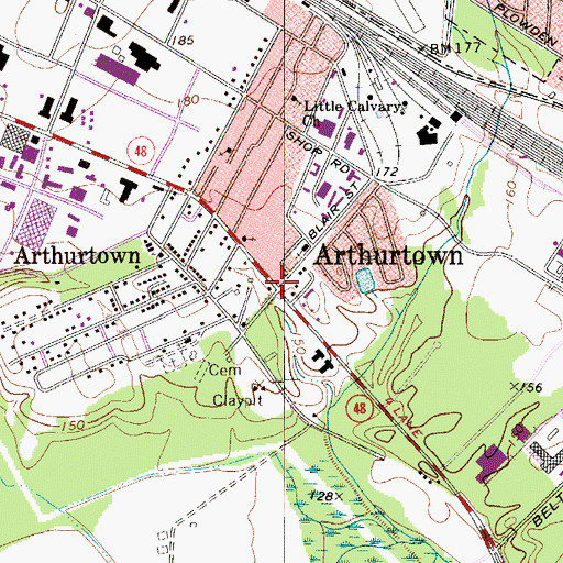 Topographic Map of Arthurtown, SC