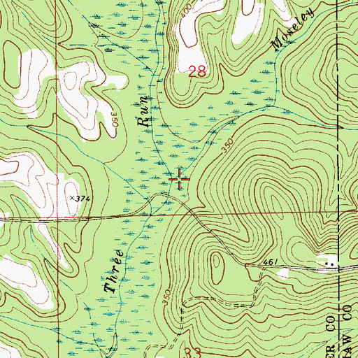 Topographic Map of Moseley Mill Creek, AL