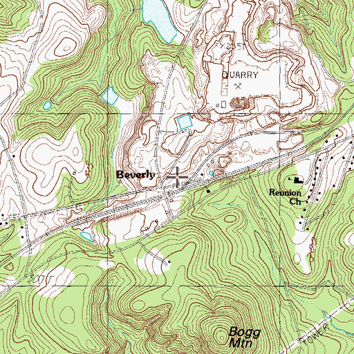 Topographic Map of Beverly, SC
