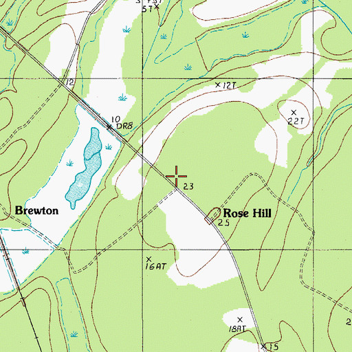 Topographic Map of Brewton, SC