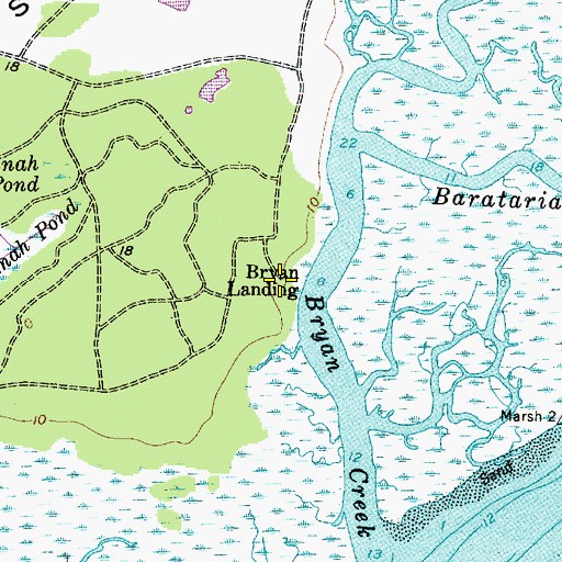 Topographic Map of Bryan Landing, SC