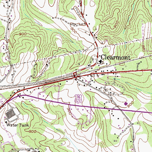 Topographic Map of Clearmont, SC