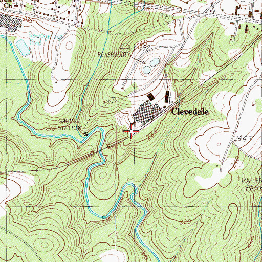 Topographic Map of Clevedale, SC