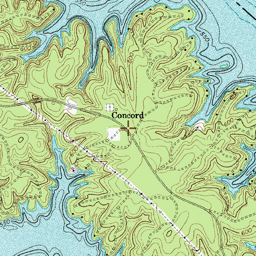 Topographic Map of Concord, SC