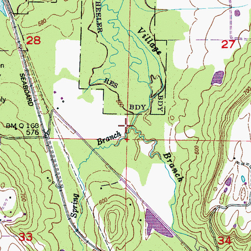 Topographic Map of Moss Spring Branch, AL