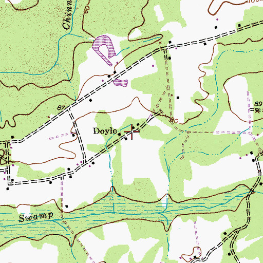 Topographic Map of Doyle, SC