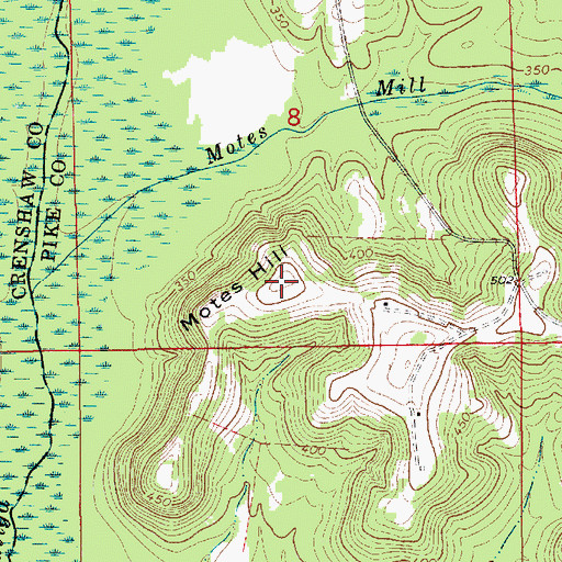 Topographic Map of Motes Hill, AL