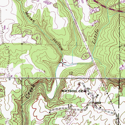 Topographic Map of Motes Hollow, AL
