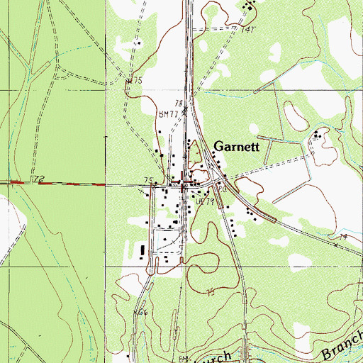 Topographic Map of Garnett, SC