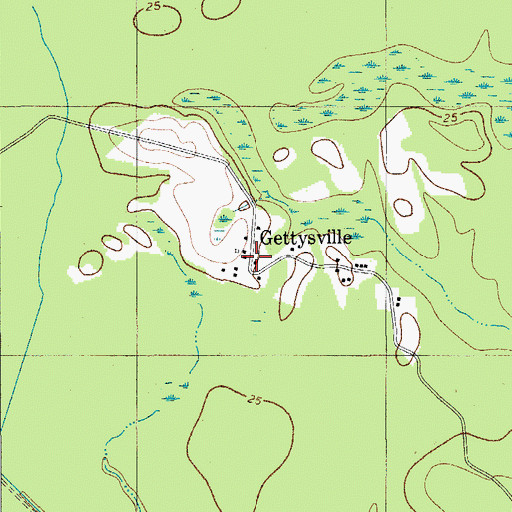 Topographic Map of Gettysville, SC