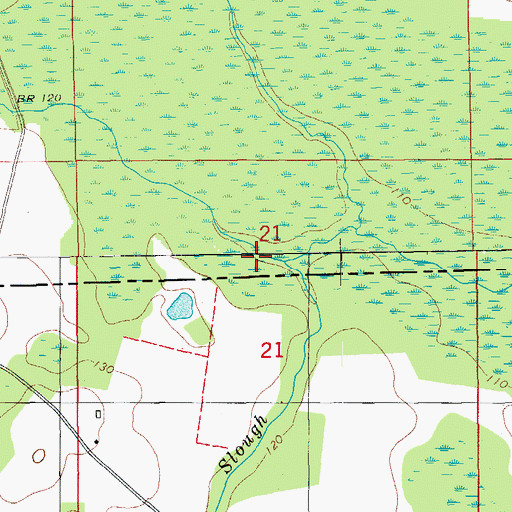 Topographic Map of Moulten Slough, AL