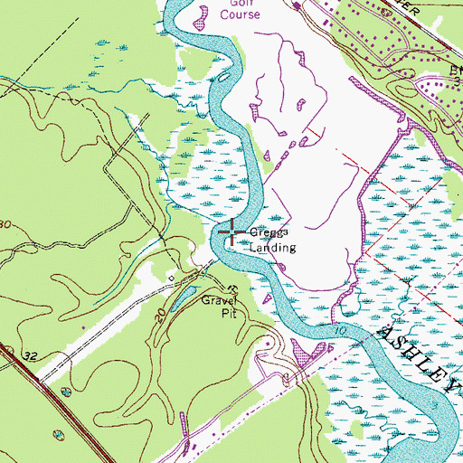 Topographic Map of Greggs Landing, SC