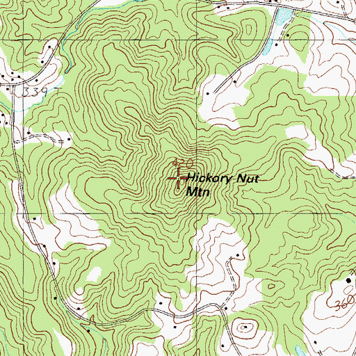 Topographic Map of Hickory Nut Mountain, SC