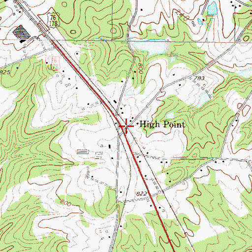 Topographic Map of High Point, SC