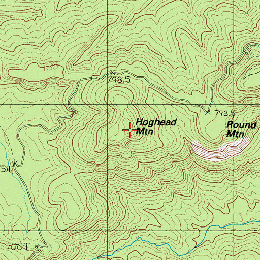 Topographic Map of Hoghead Mountain, SC