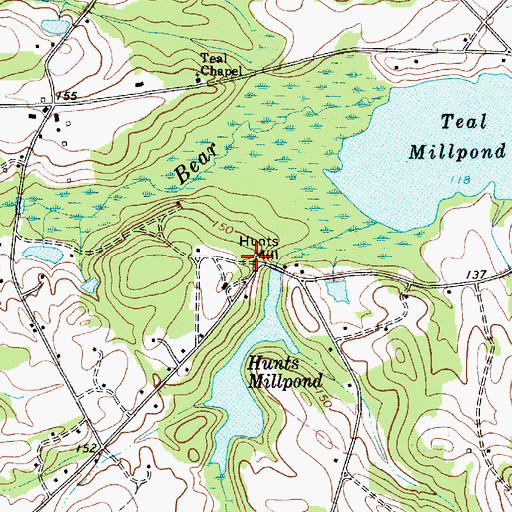 Topographic Map of Hunts Mill, SC