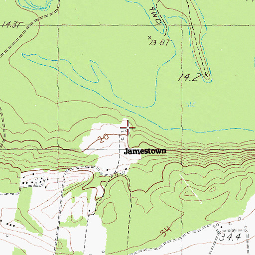 Topographic Map of Jamestown, SC