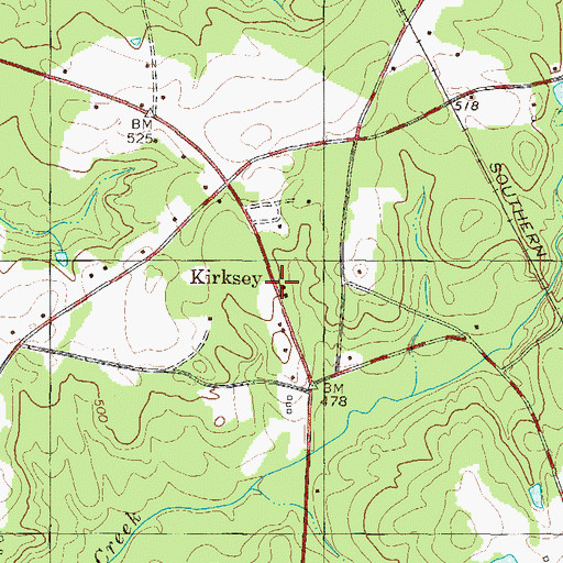 Topographic Map of Kirksey, SC