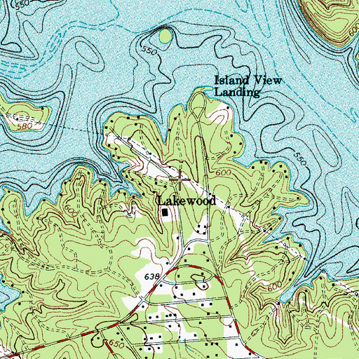 Topographic Map of Lakewood, SC
