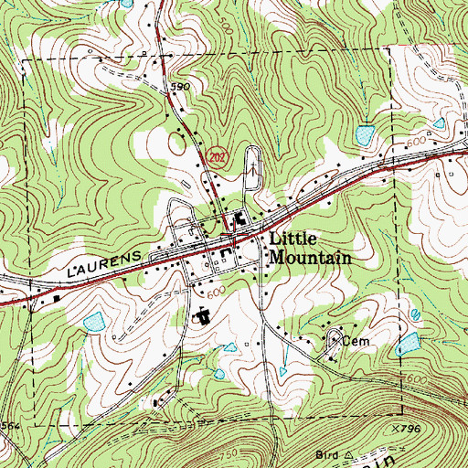 Topographic Map of Little Mountain, SC