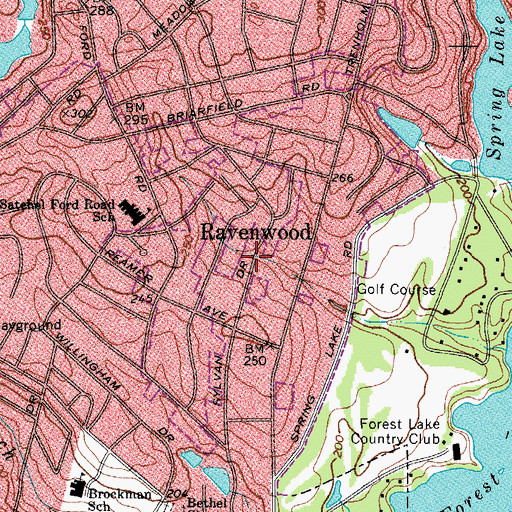 Topographic Map of Ravenwood, SC