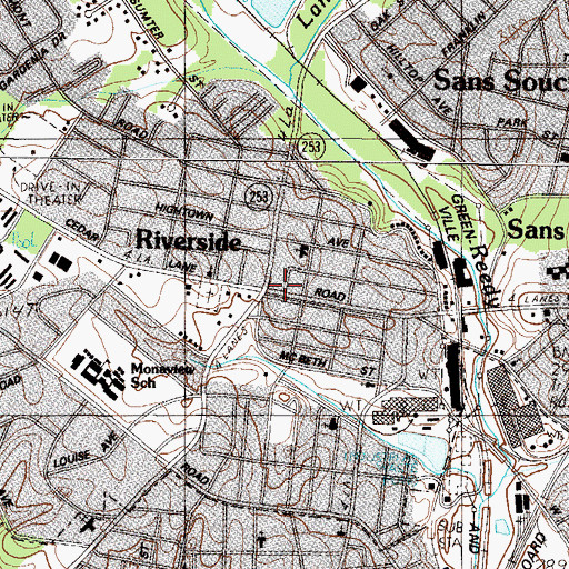 Topographic Map of Riverside, SC