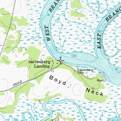 Topographic Map of Salvesbarg Landing, SC