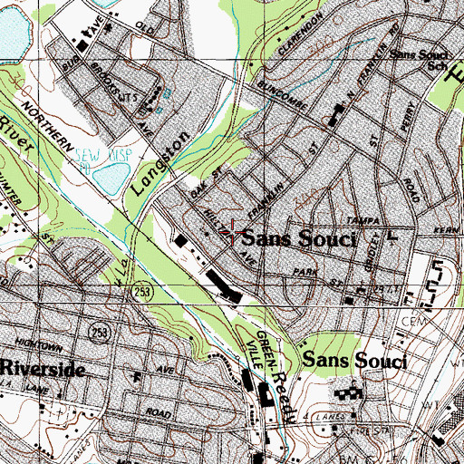 Topographic Map of Sans Souci, SC