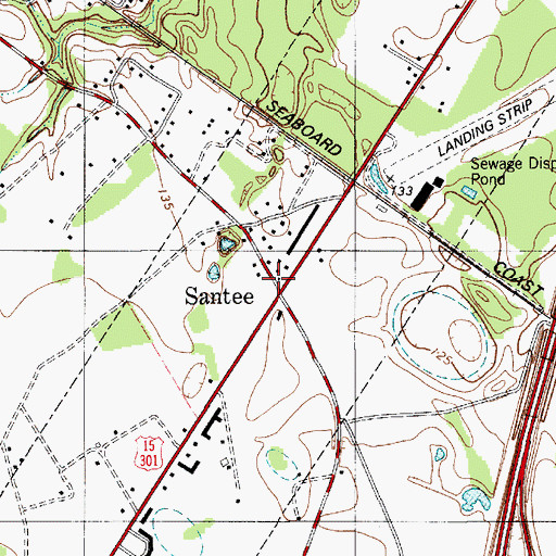 Topographic Map of Santee, SC