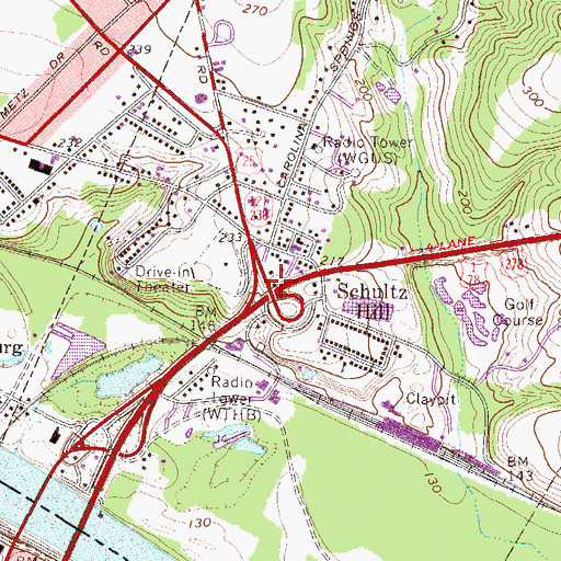 Topographic Map of Schultz Hill, SC