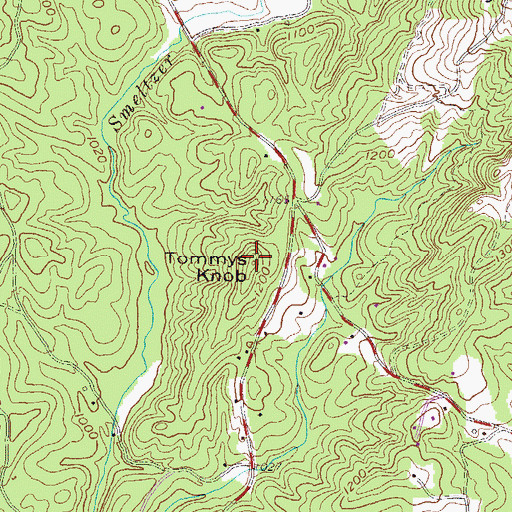 Topographic Map of Tommys Knob, SC