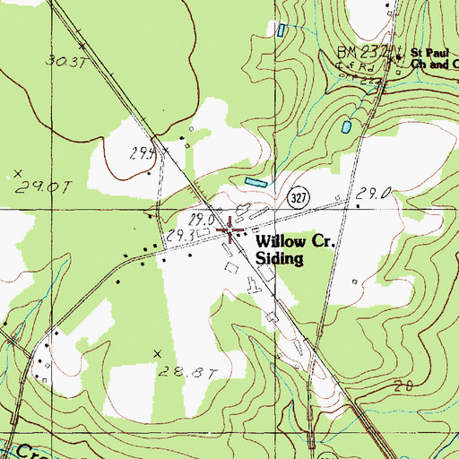 Topographic Map of Willow Creek Siding, SC