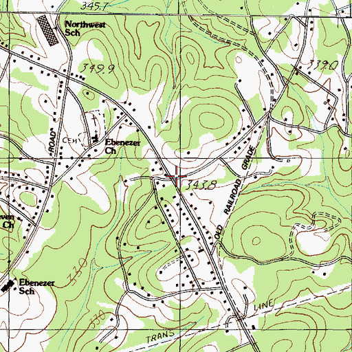 Topographic Map of Cunningham Gin (historical), SC