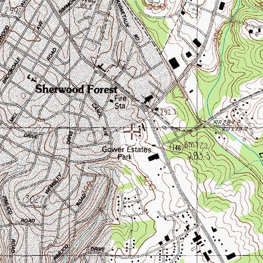 Topographic Map of Gower Estates Park, SC