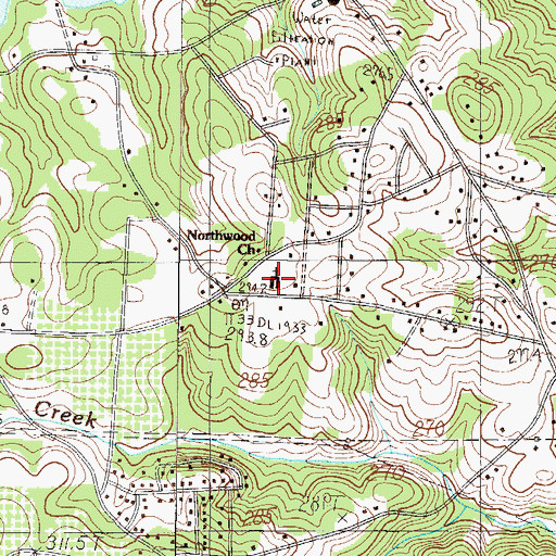 Topographic Map of Northwood Church, SC