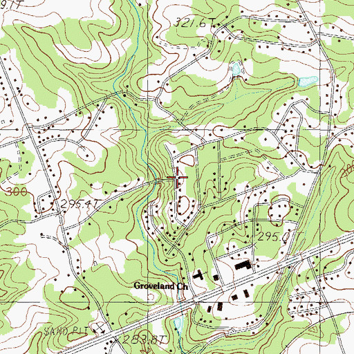 Topographic Map of Pinewood Estates, SC