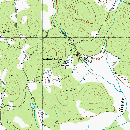 Topographic Map of Walnut Grove Church, SC
