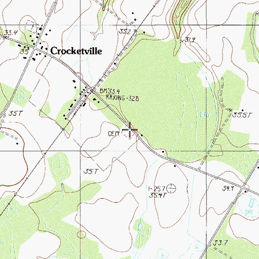 Topographic Map of Gooding Cemetery, SC