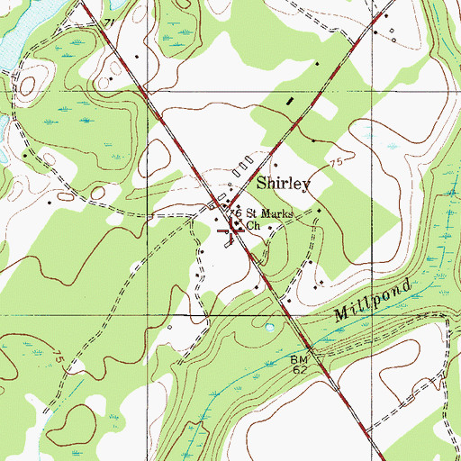 Topographic Map of Shirley School (historical), SC